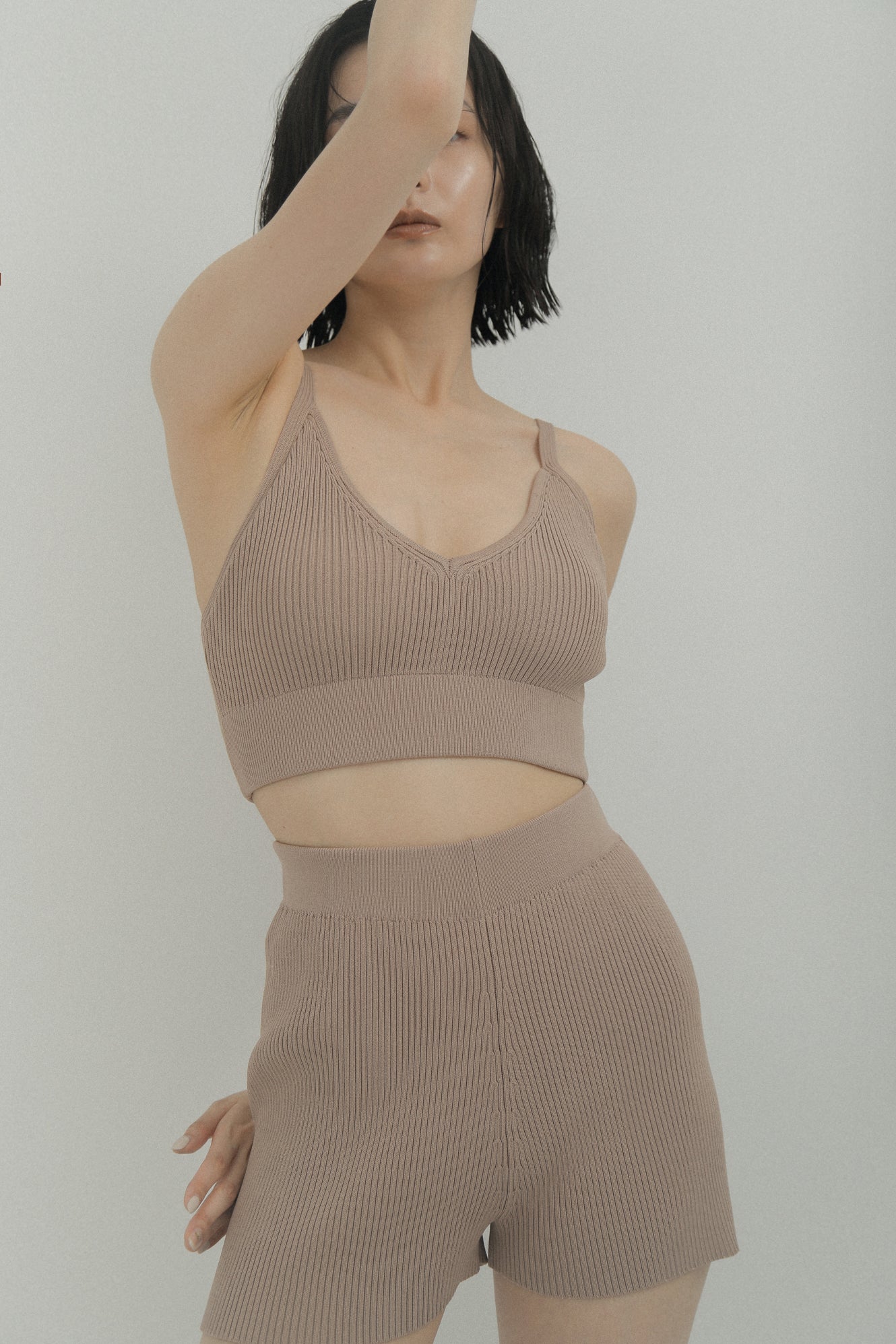 LM knit bra top(Sand)