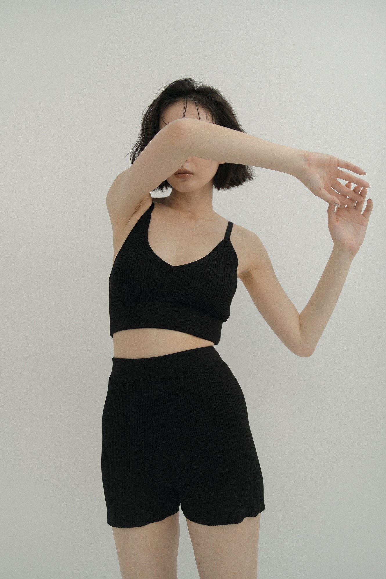 LM knit short(black)