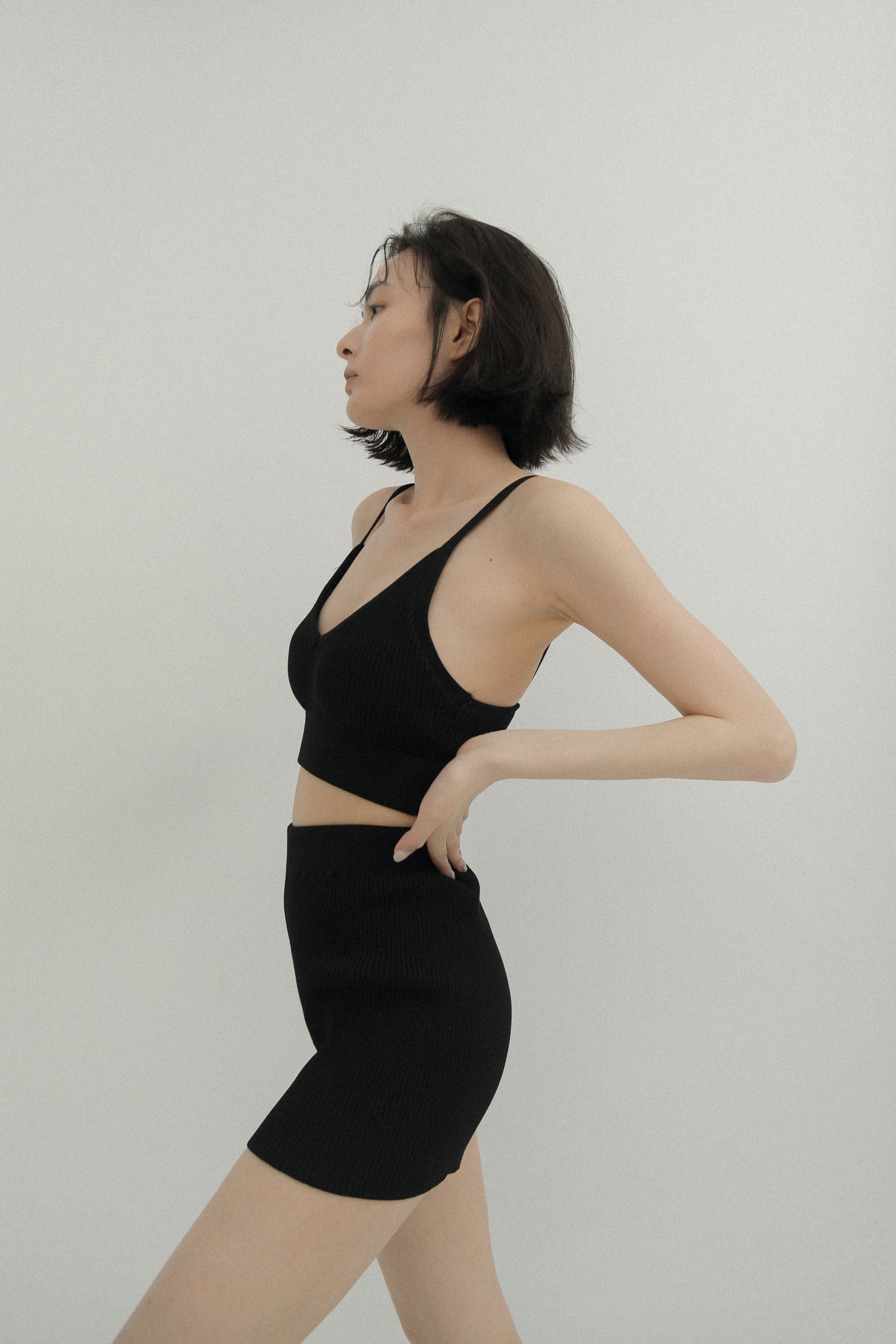 LM knit short(black)