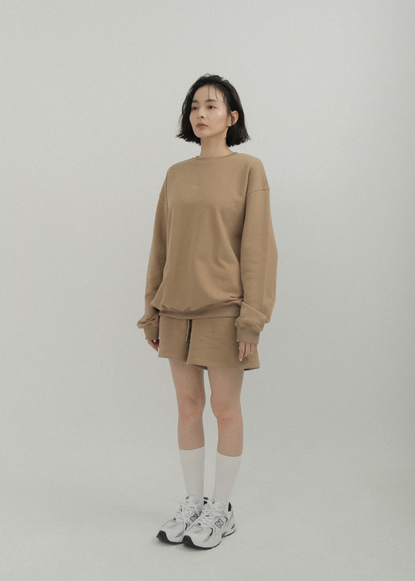 LM Leme logo cotton shorts(Brown)