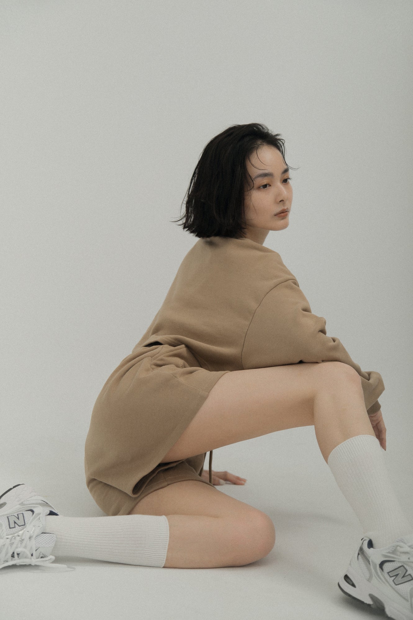 LM Leme logo cotton shorts(Brown)