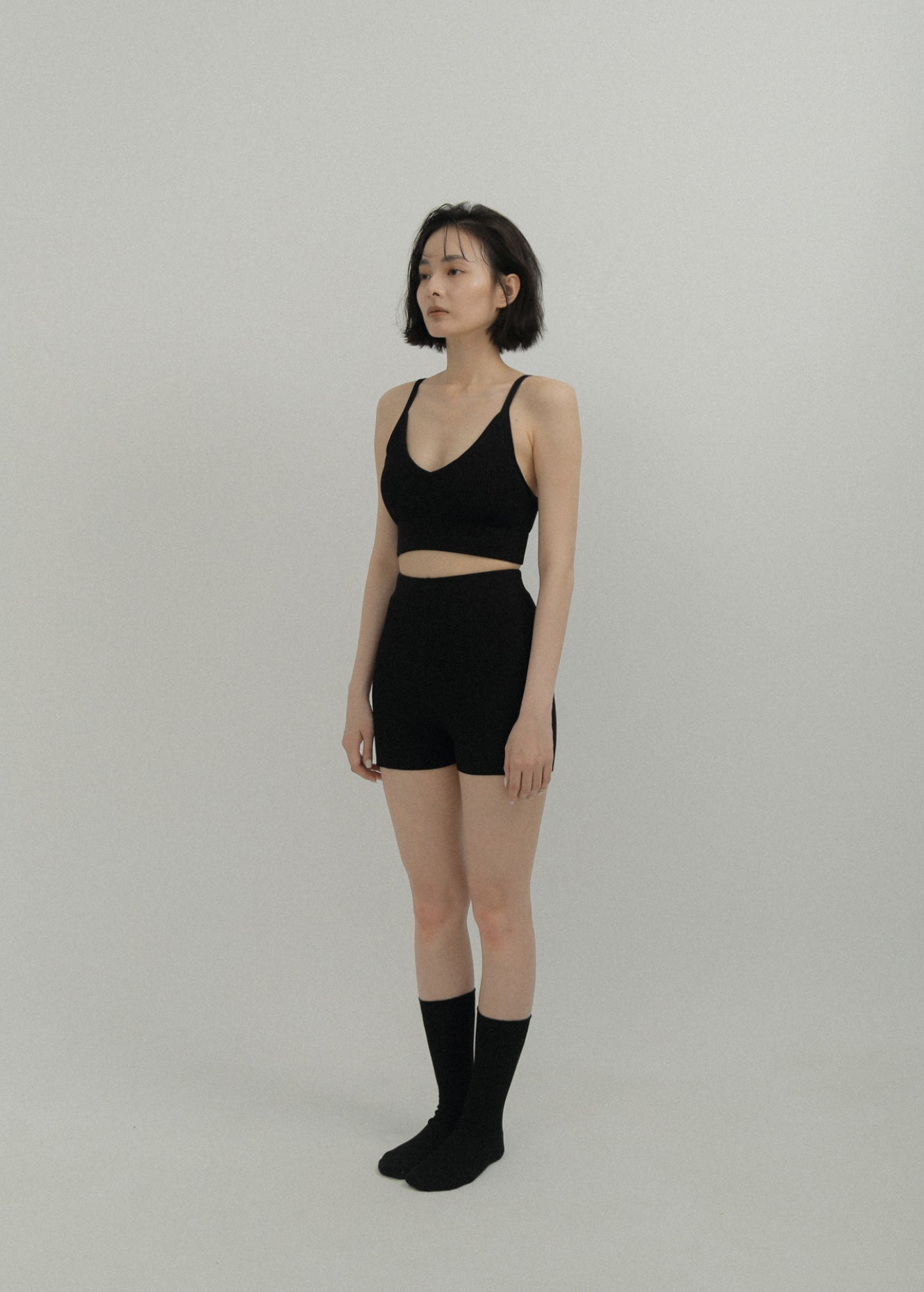 LM knit short(black)