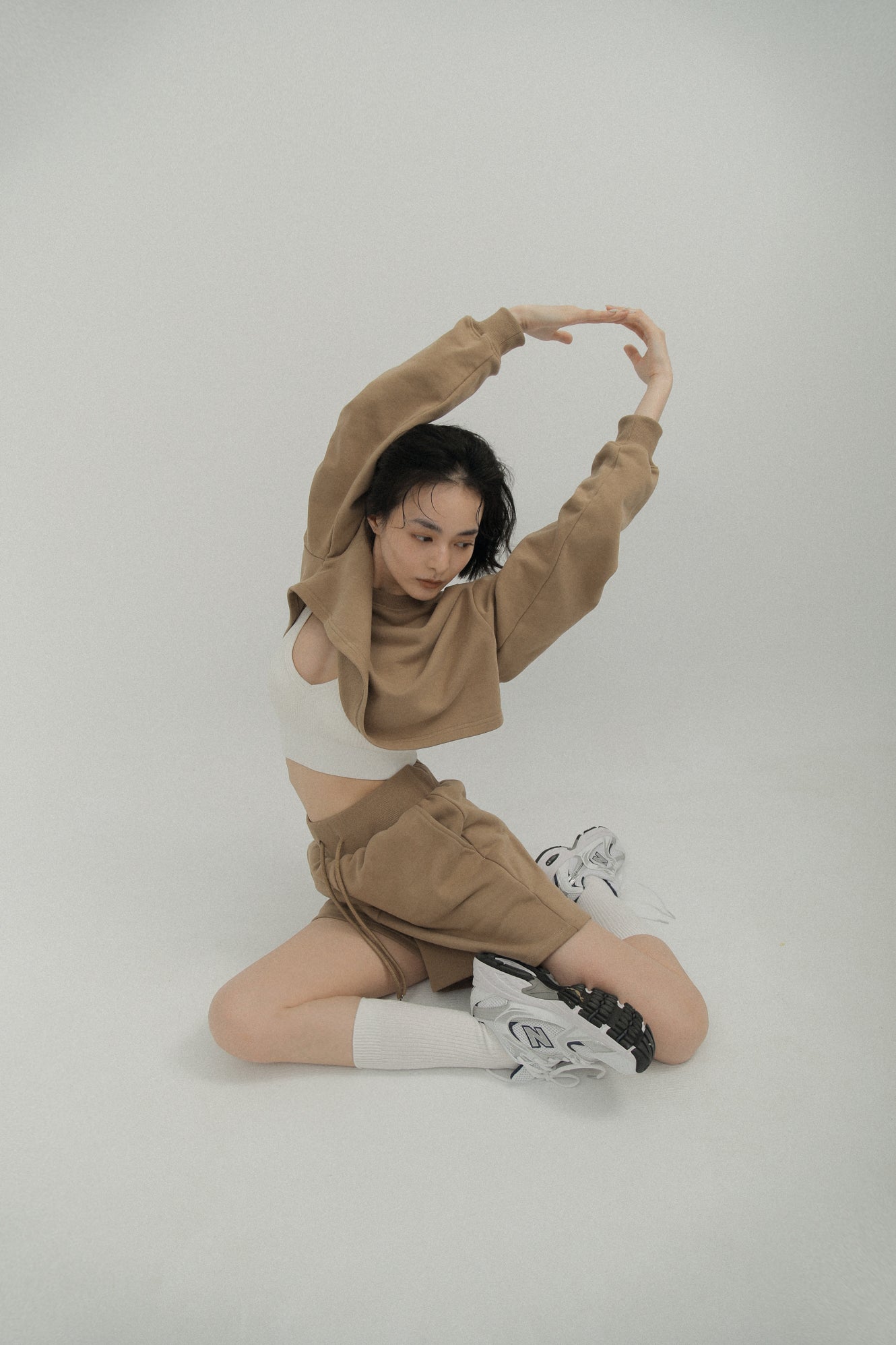 LM Leme logo cotton shorts(Brown)