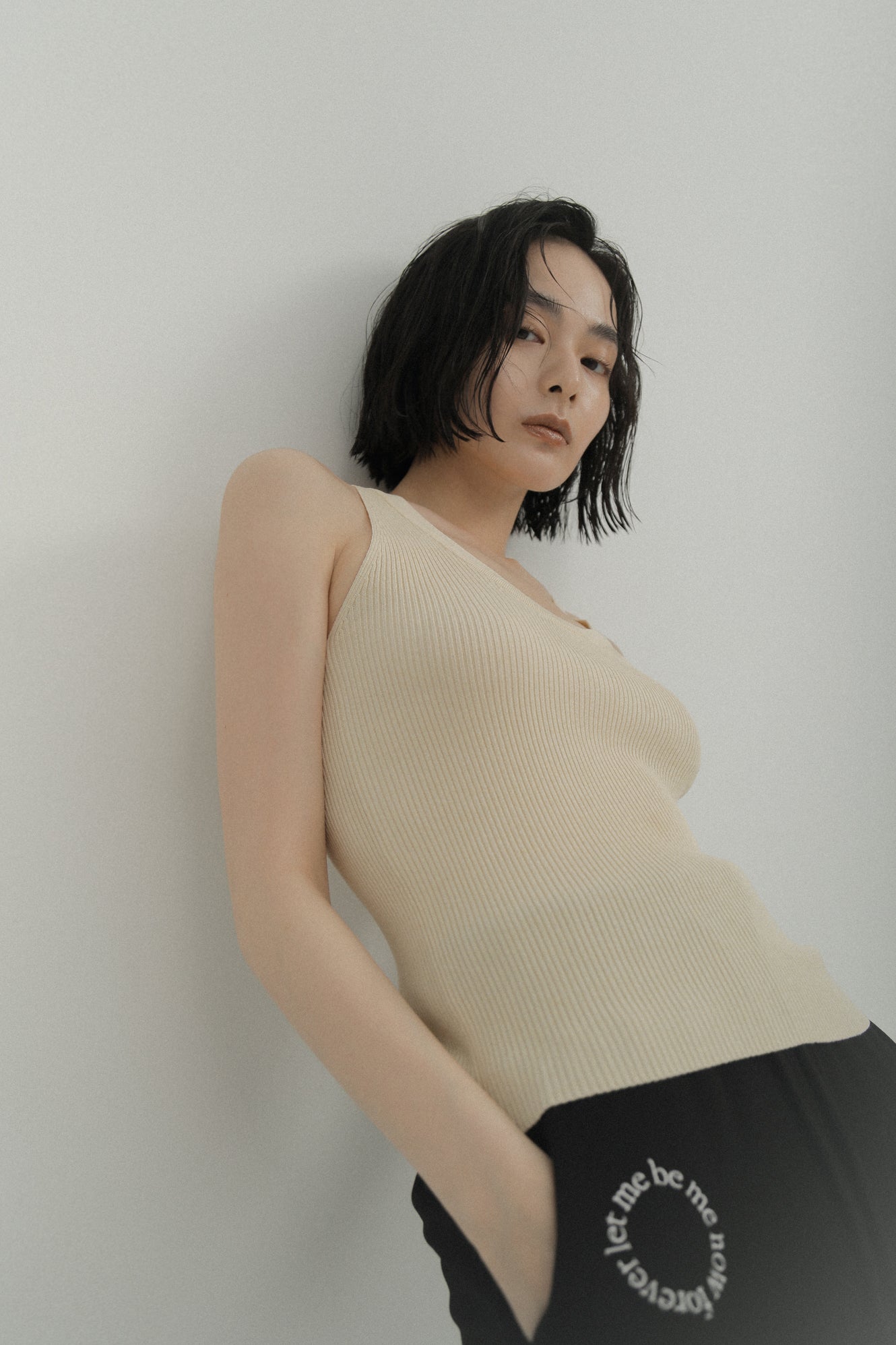 leme 2way knit vest(Beige)