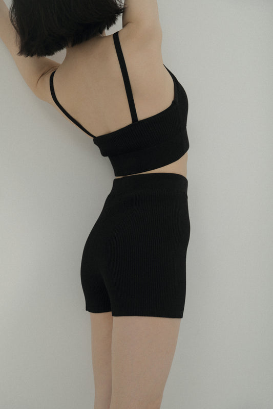 LM knit short(black)