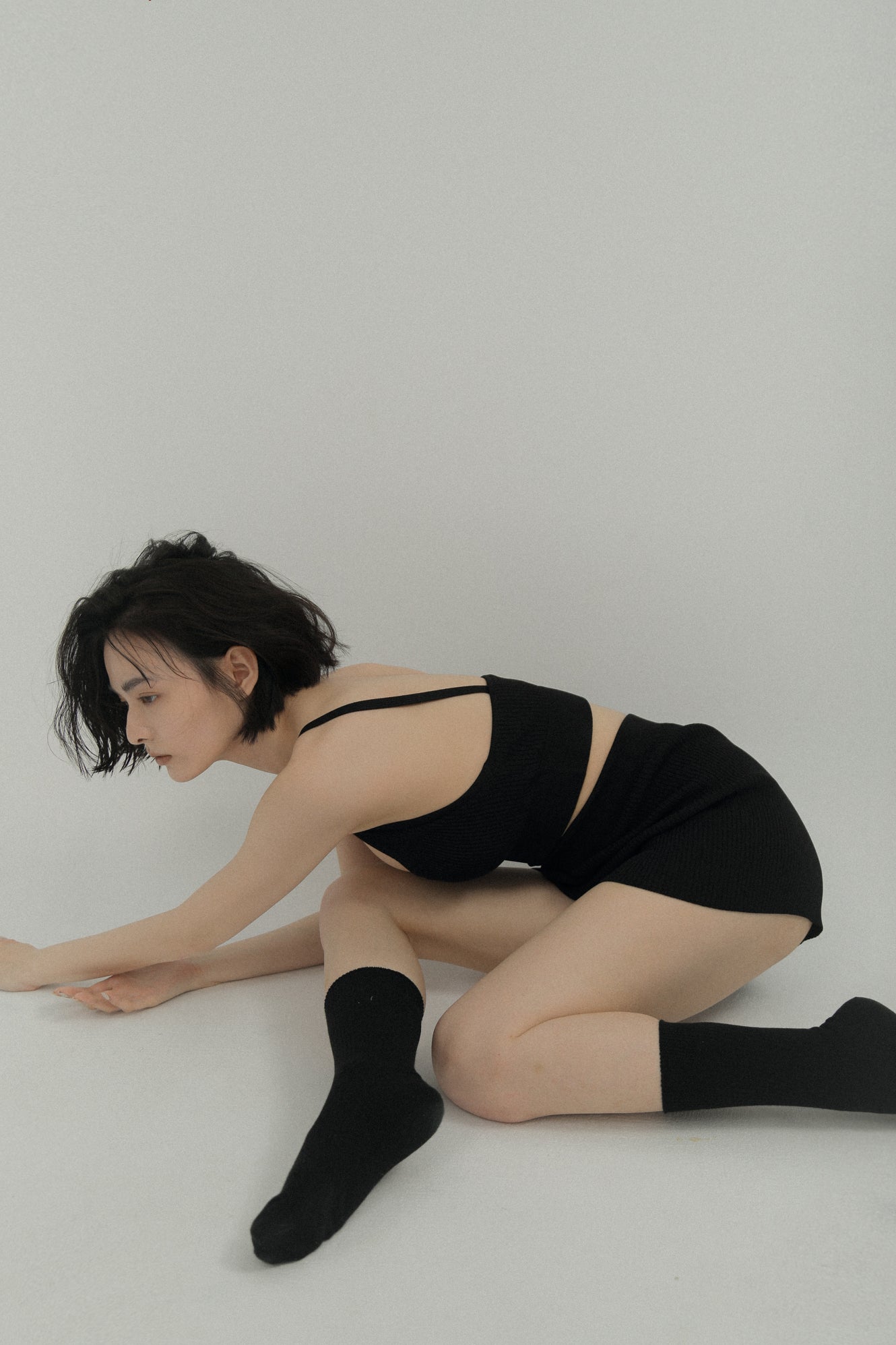 LM knit short(black)