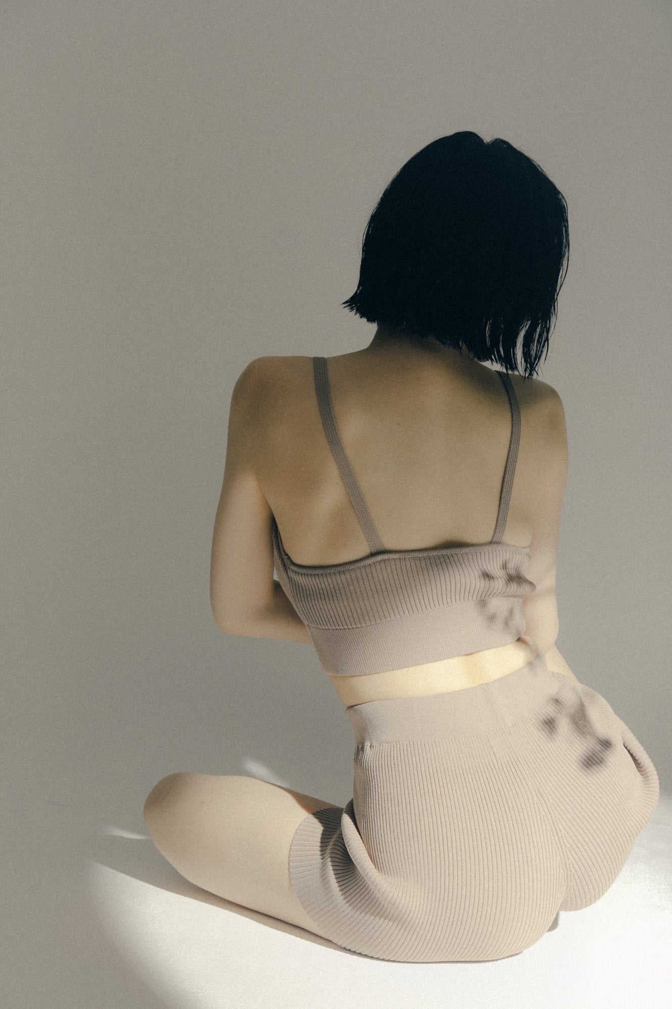 LM knit bra top(Sand)