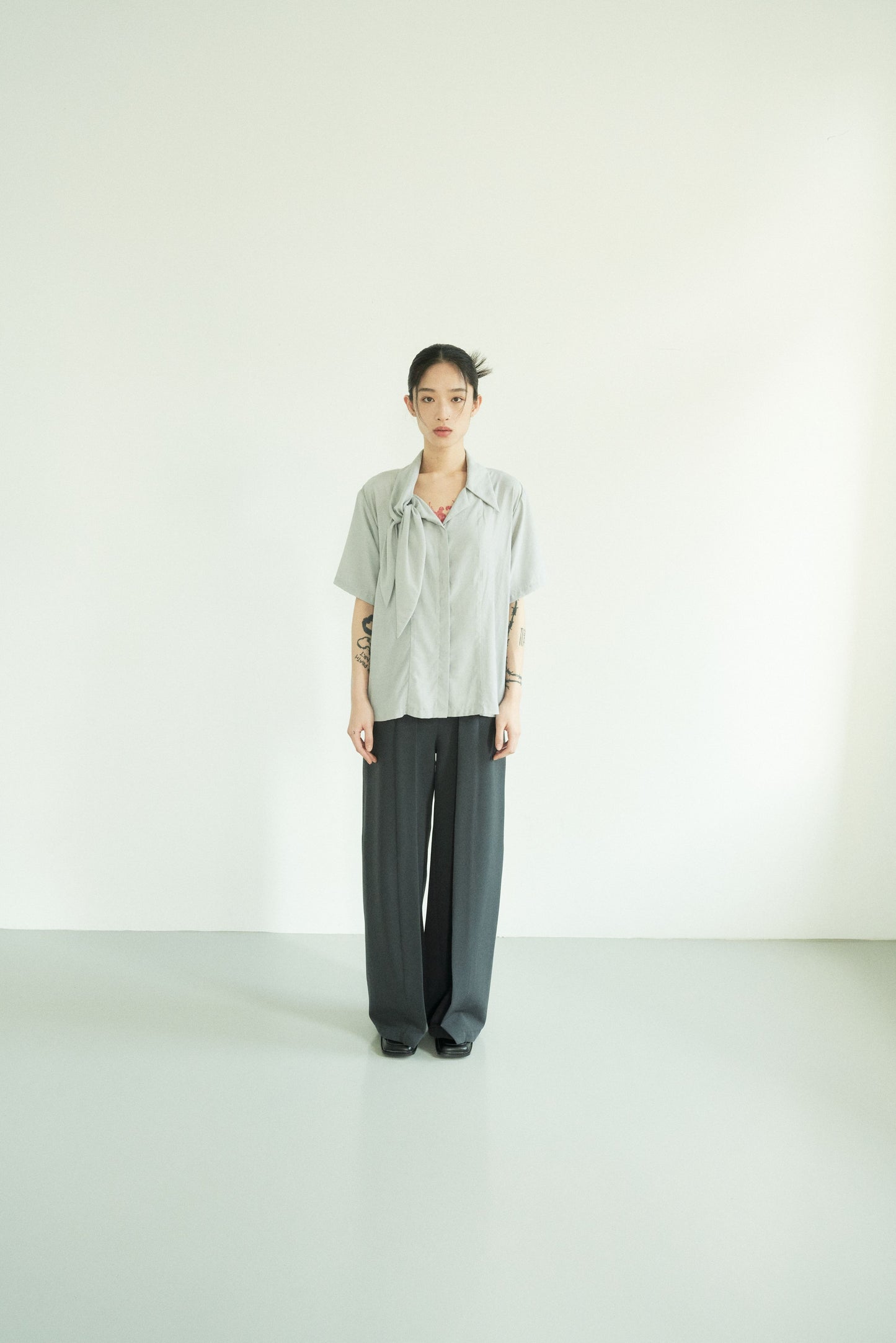 LM 扭結襯衫(藍)